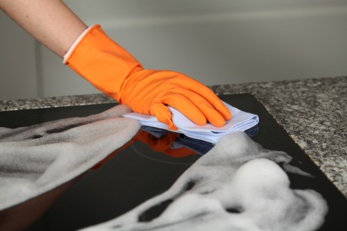 Professional upholstery cleaning on a fabric sofa in Wembley